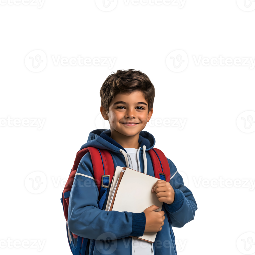 Student with Backpack and Notebook png