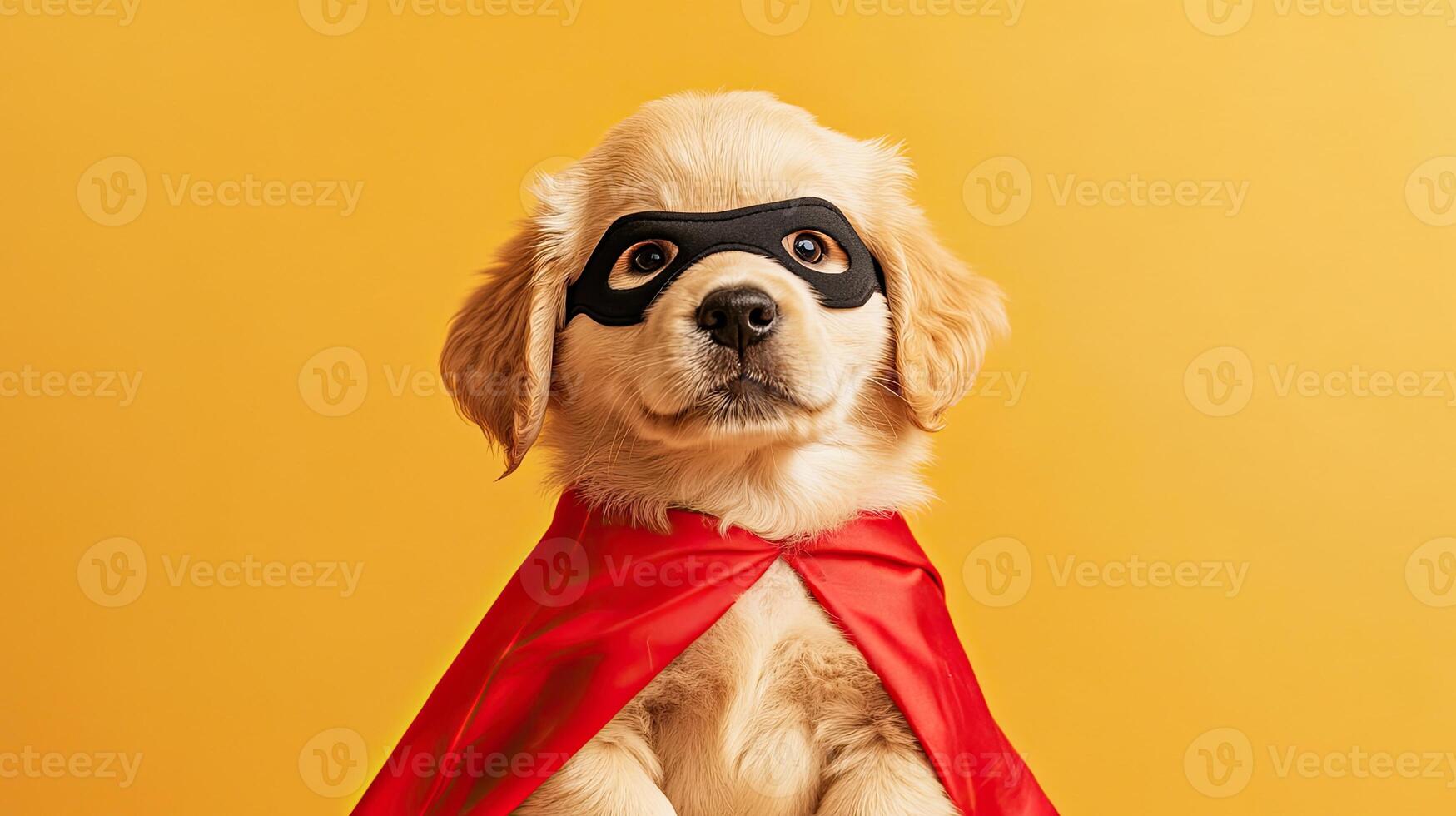 Lovable Golden Retriever Pup Dressed as a Brave Superhero photo