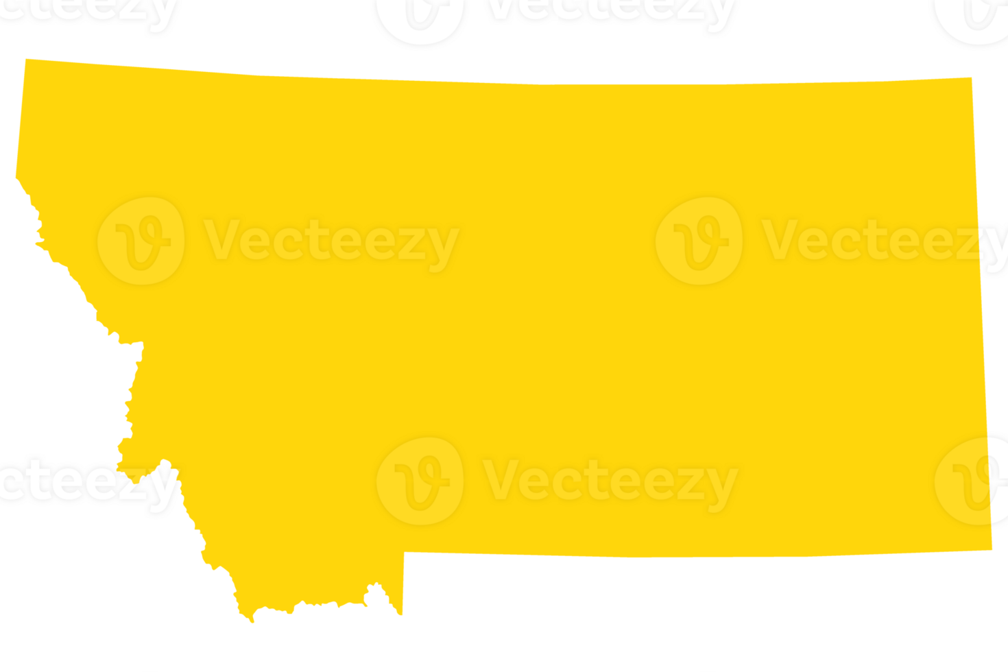 Montana solid yellow map png