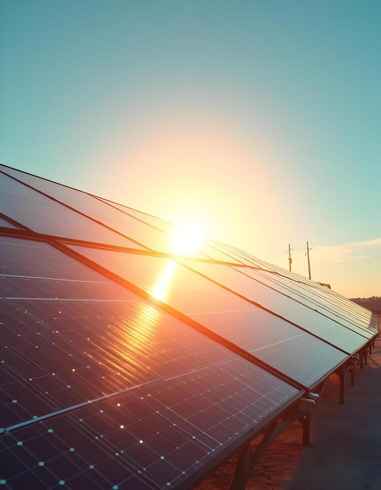 Solar panels, photovoltaic cells for renewable electric energy production. photo