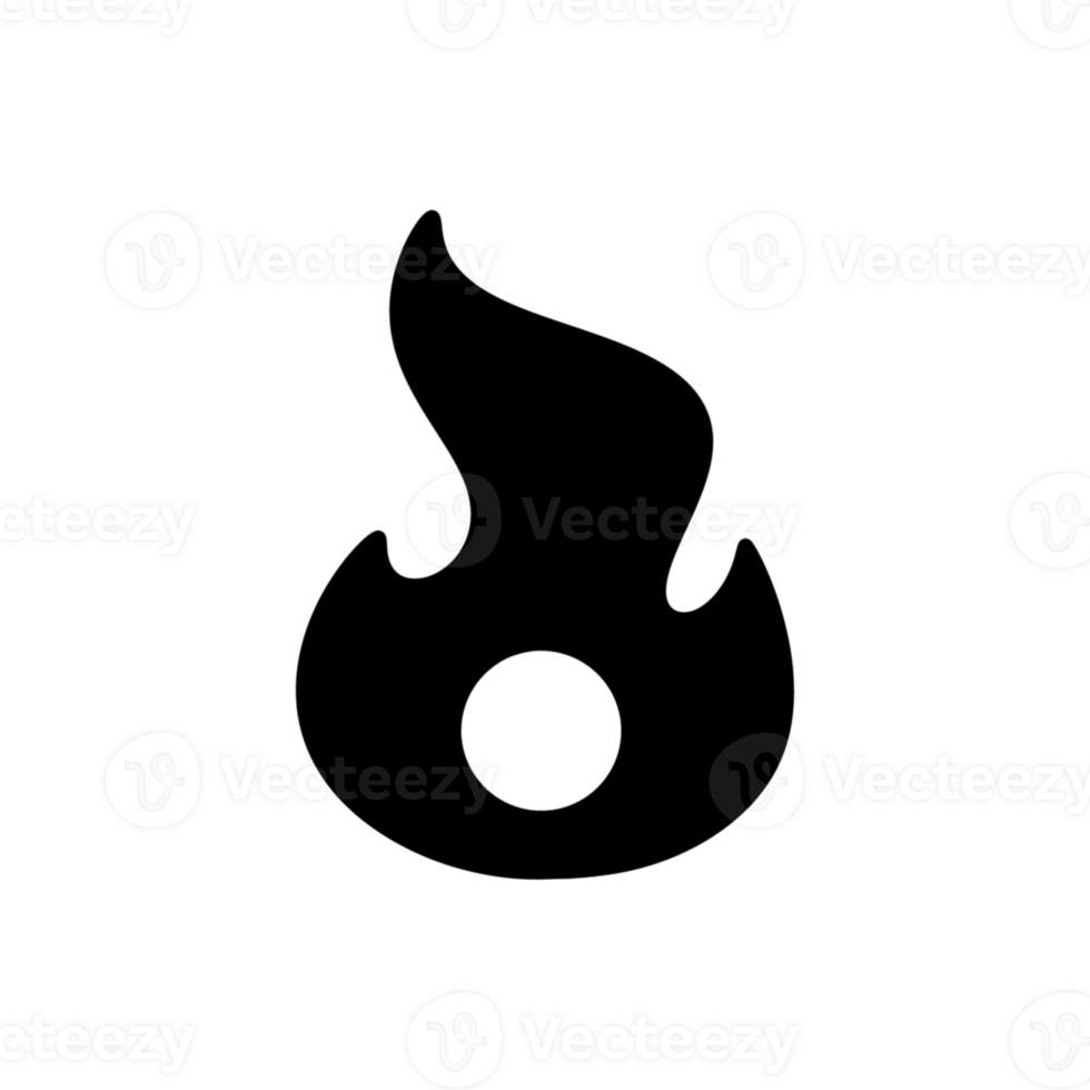Fire silhouette icon with simple and modern design on transparent background png
