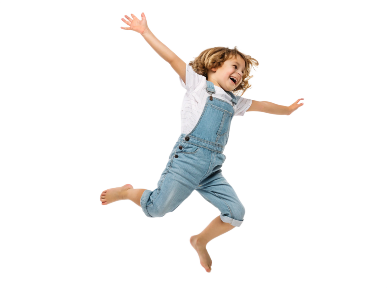 Joyful child jumping in midair high-energy action playful mood captivating viewpoint png
