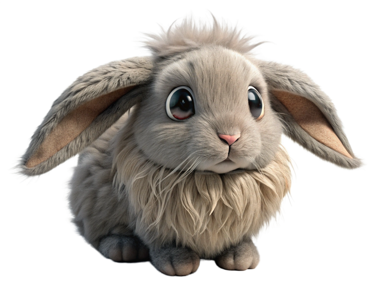 Cute fluffy rabbit animal photography studio setting close-up shot adorable concept png