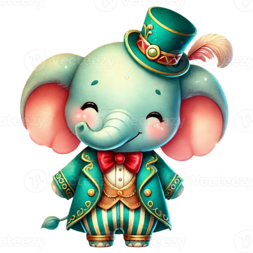 An elephant wearing a top hat and suit png