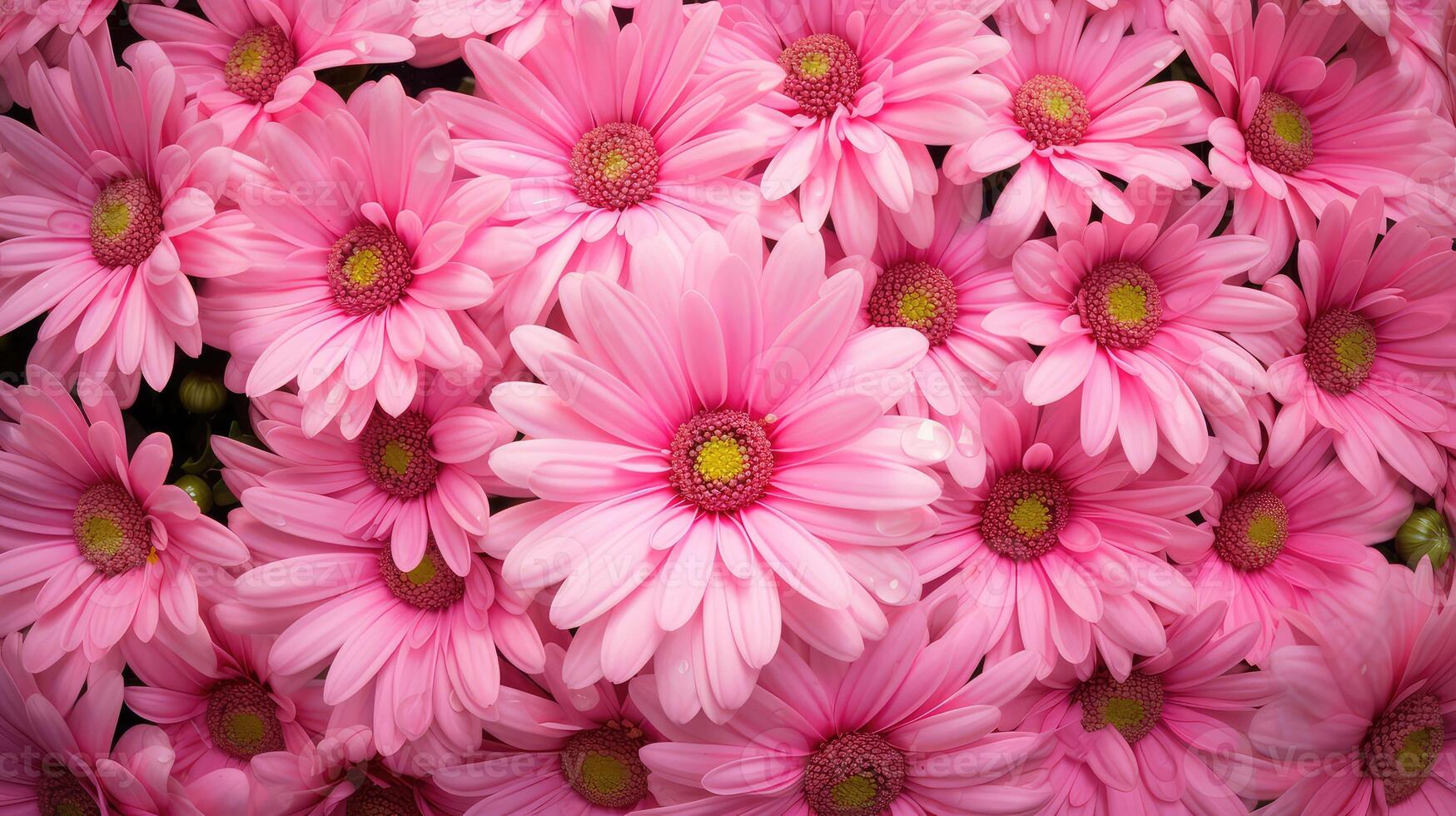 botanical pink flowers border photo