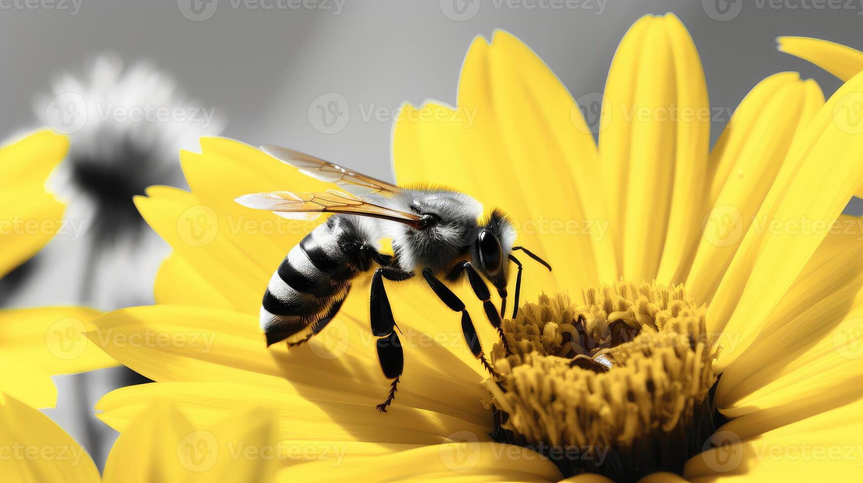 flower yellow black white photo