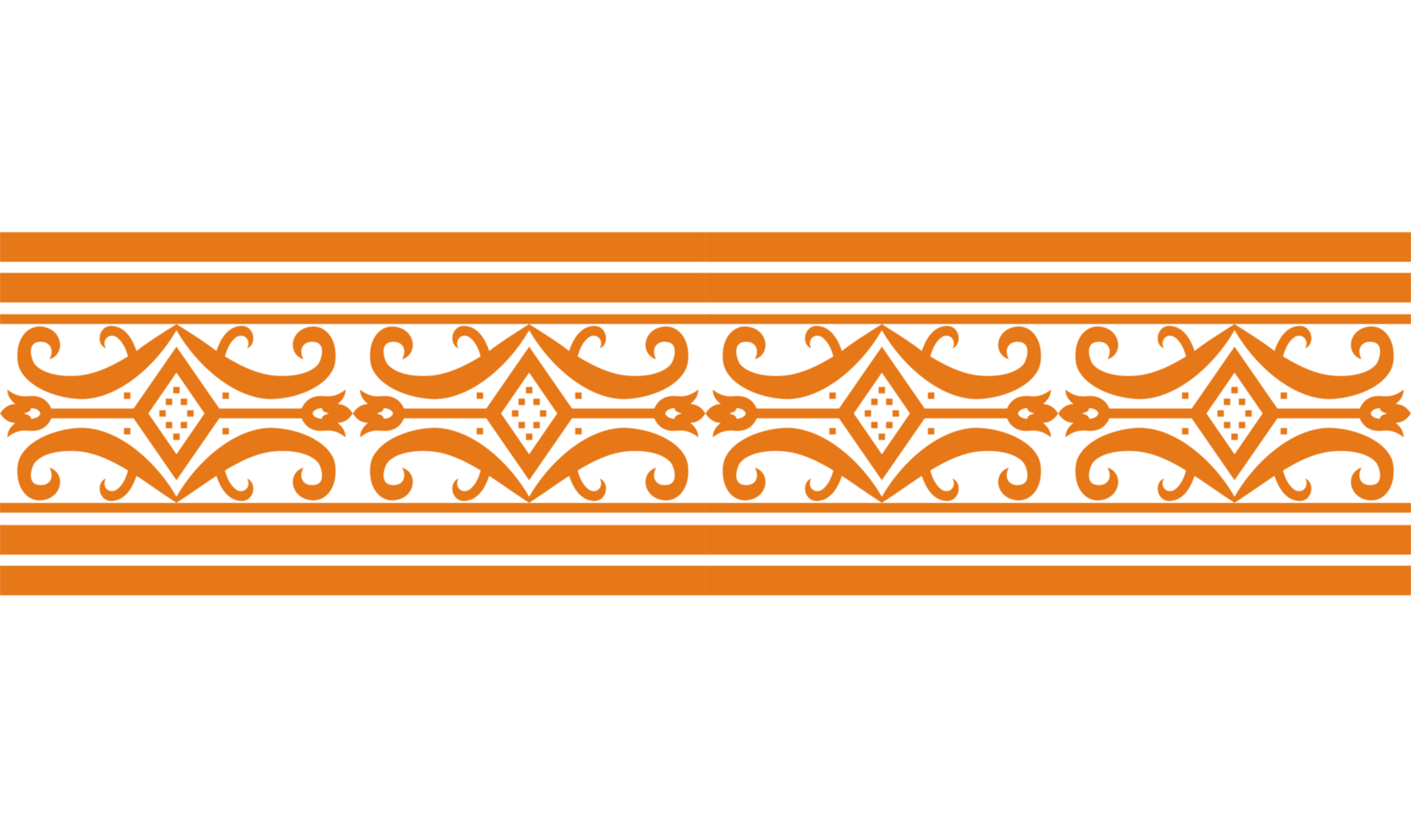 Frame edge border design element with Borneo motif. Suitable for frame motifs, certificates. png