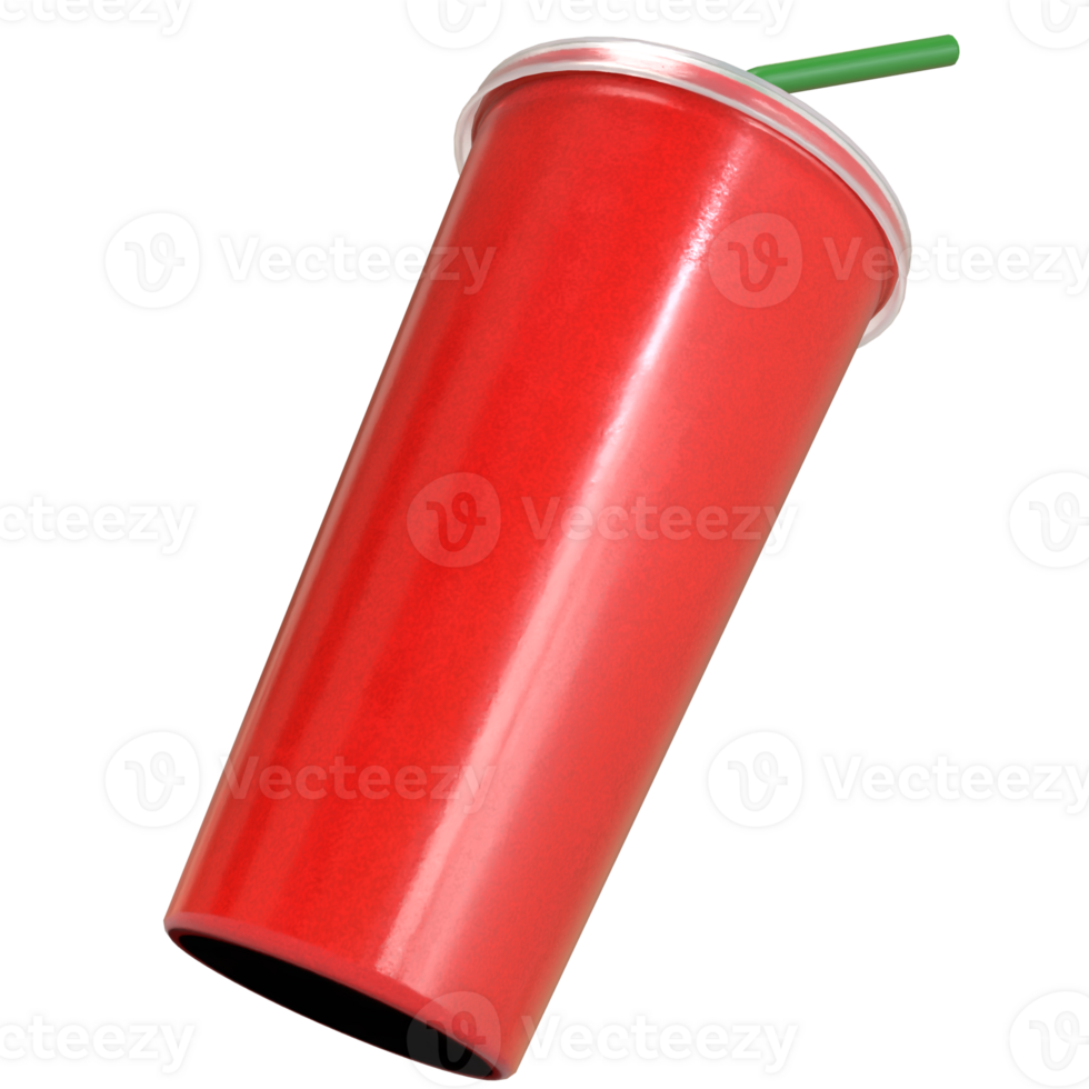 Red paper cup for drink concept 3d Rendering. png