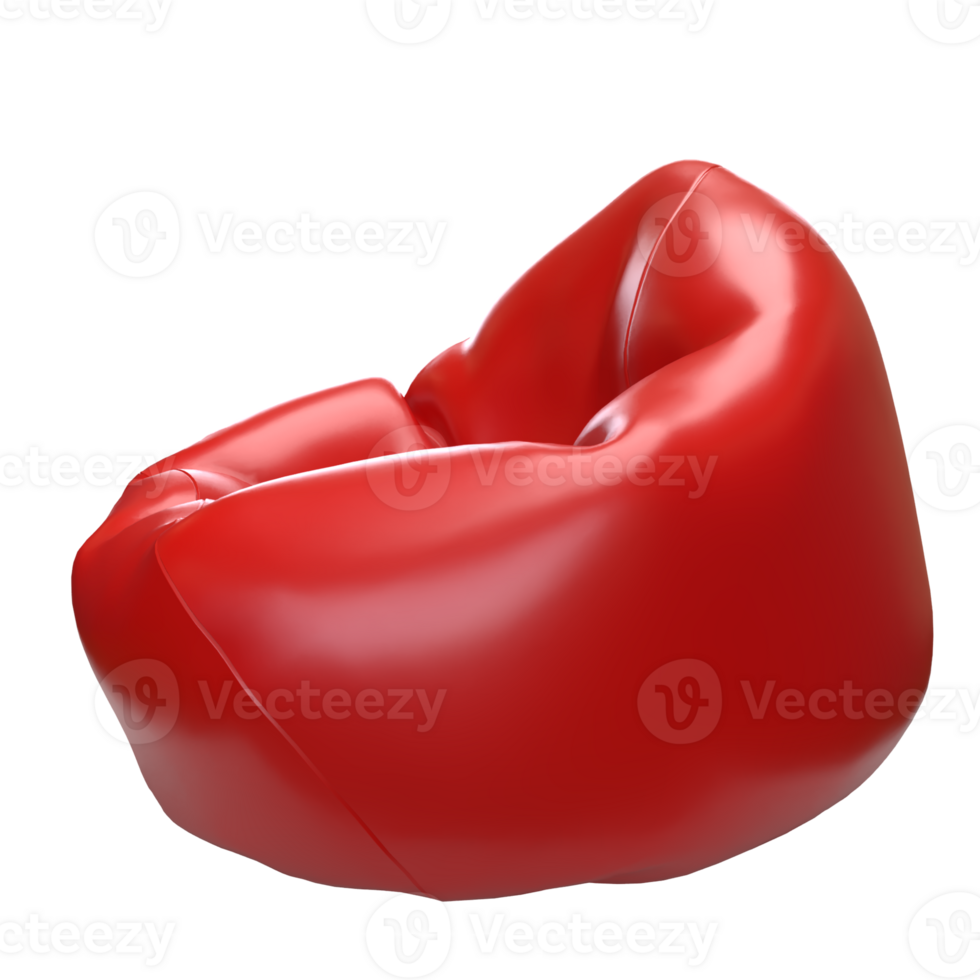Red Beanbag for interior or Furniture concept png