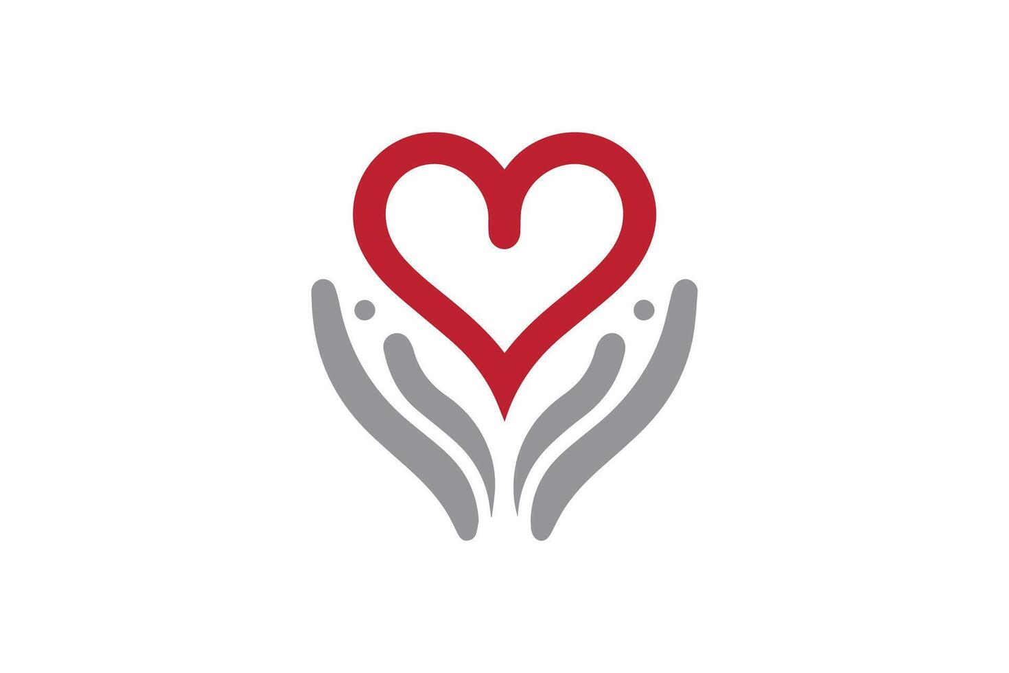 Heart symbol with hands holding a heart vector