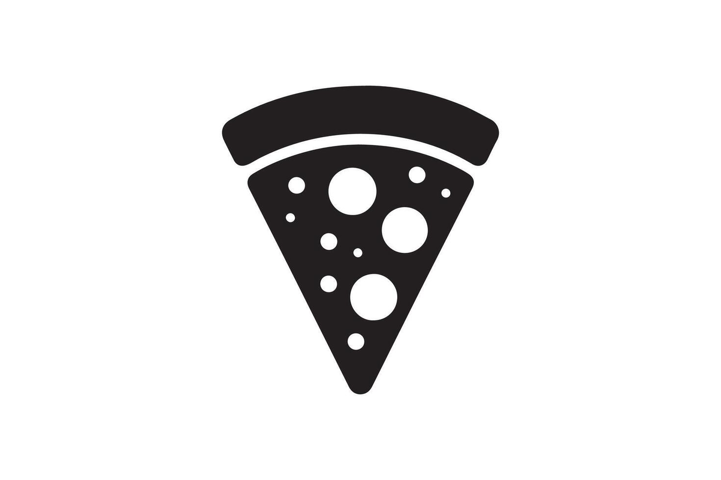 Pizza slice icon illustration on white background vector