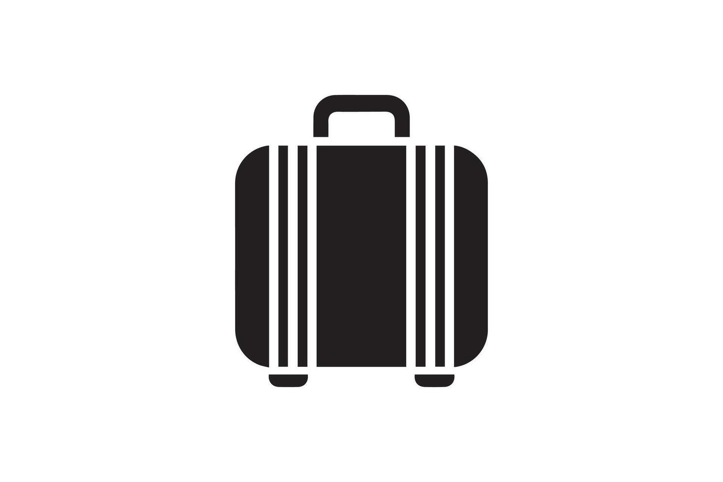 Black suitcase icon on white background vector