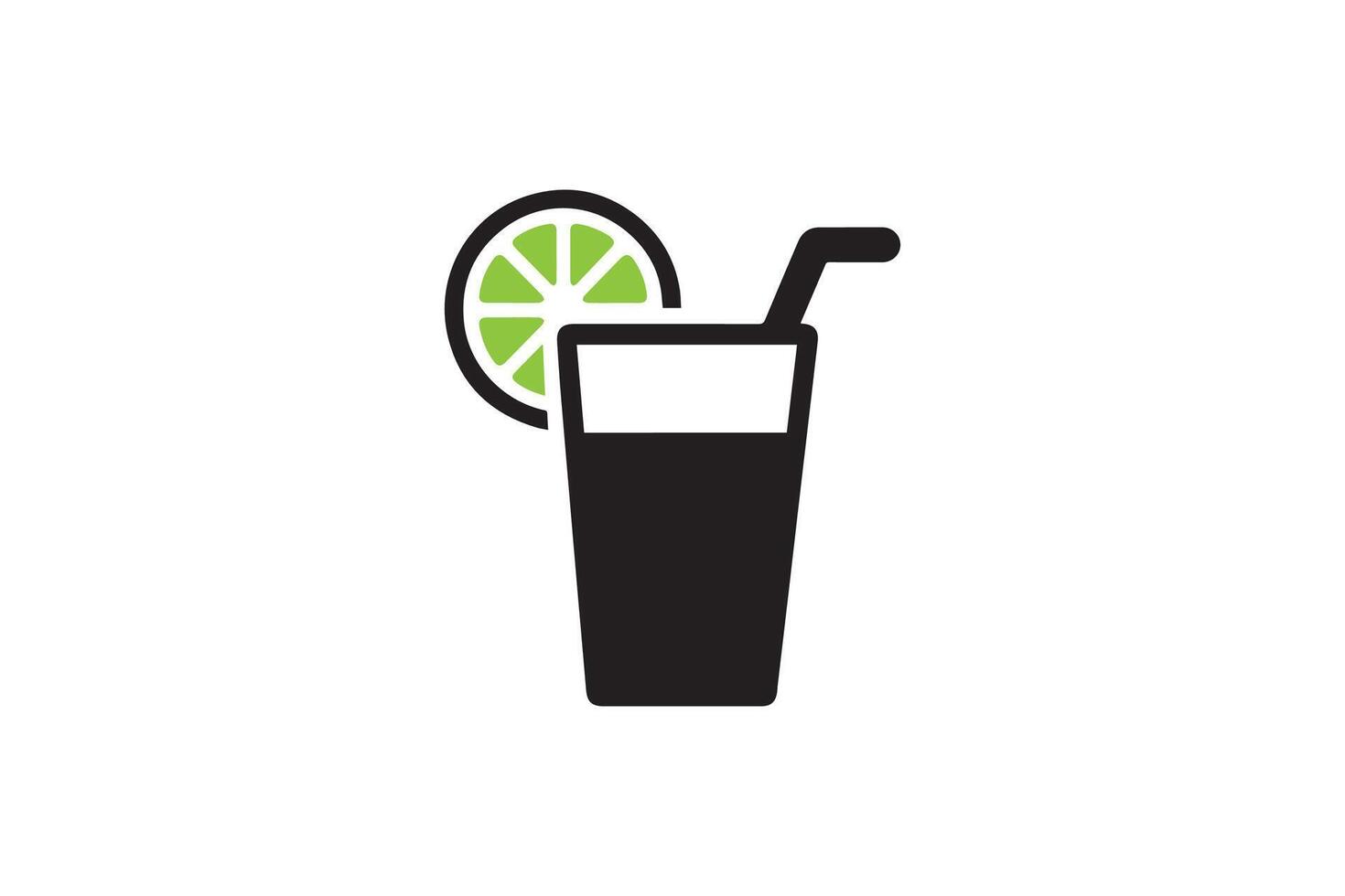 A drink with a lime slice in it vector
