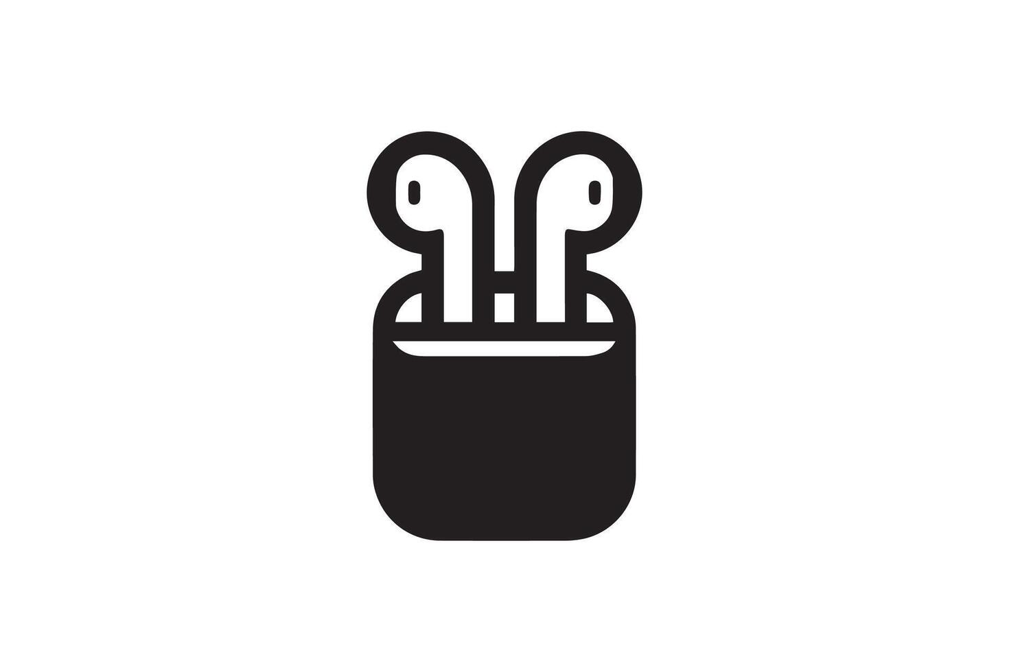 An icon of a pair of earphones in a bag vector