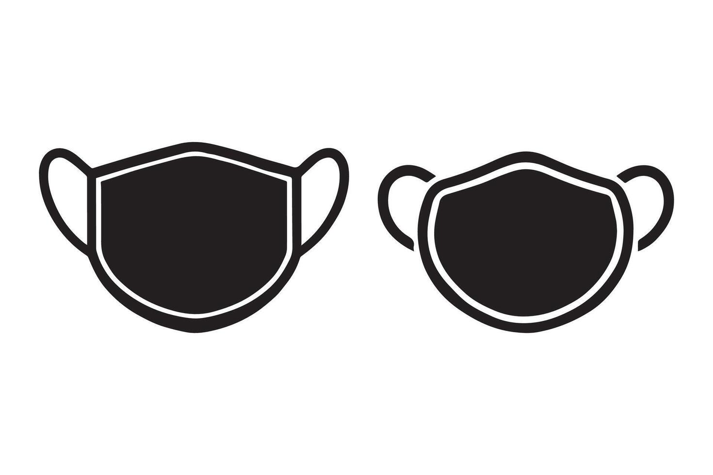 Two black and white masks on a white background vector