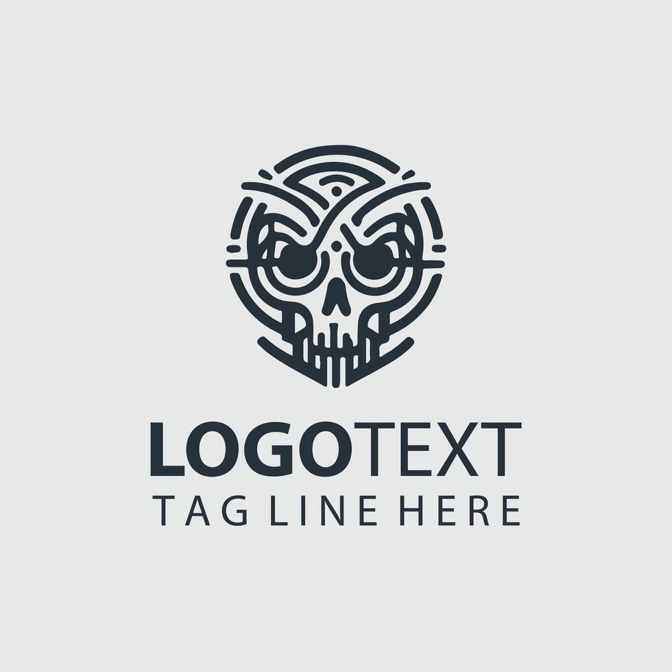 Skull Chaos skull logo vector