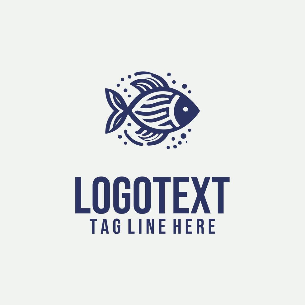 Speed stream linear fish logo vector
