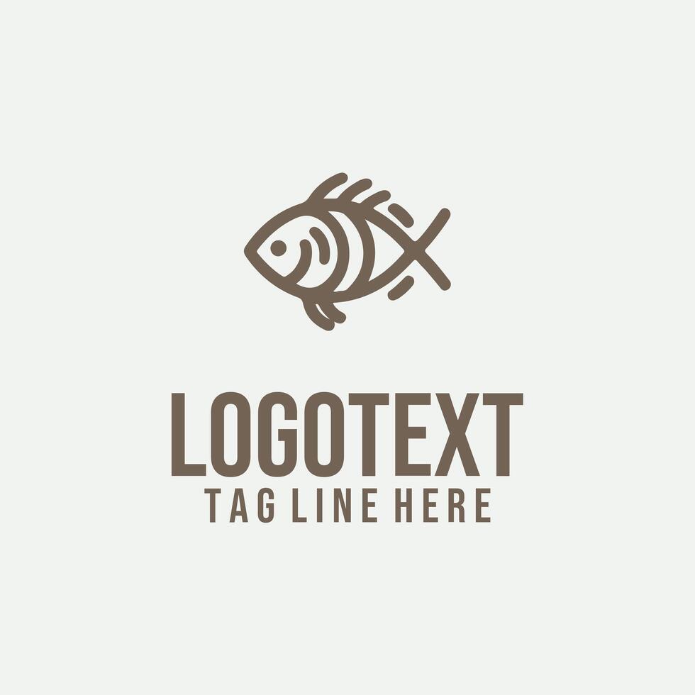 Streamline Fish linear fish logo vector