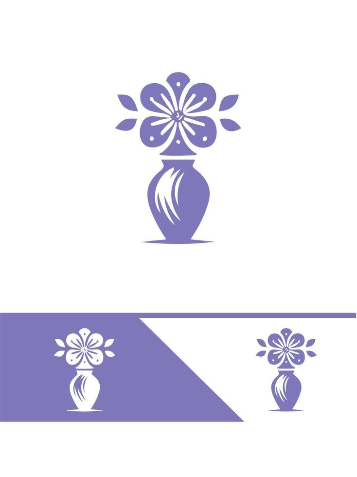 Tranquil Vessel flower vase logo vector