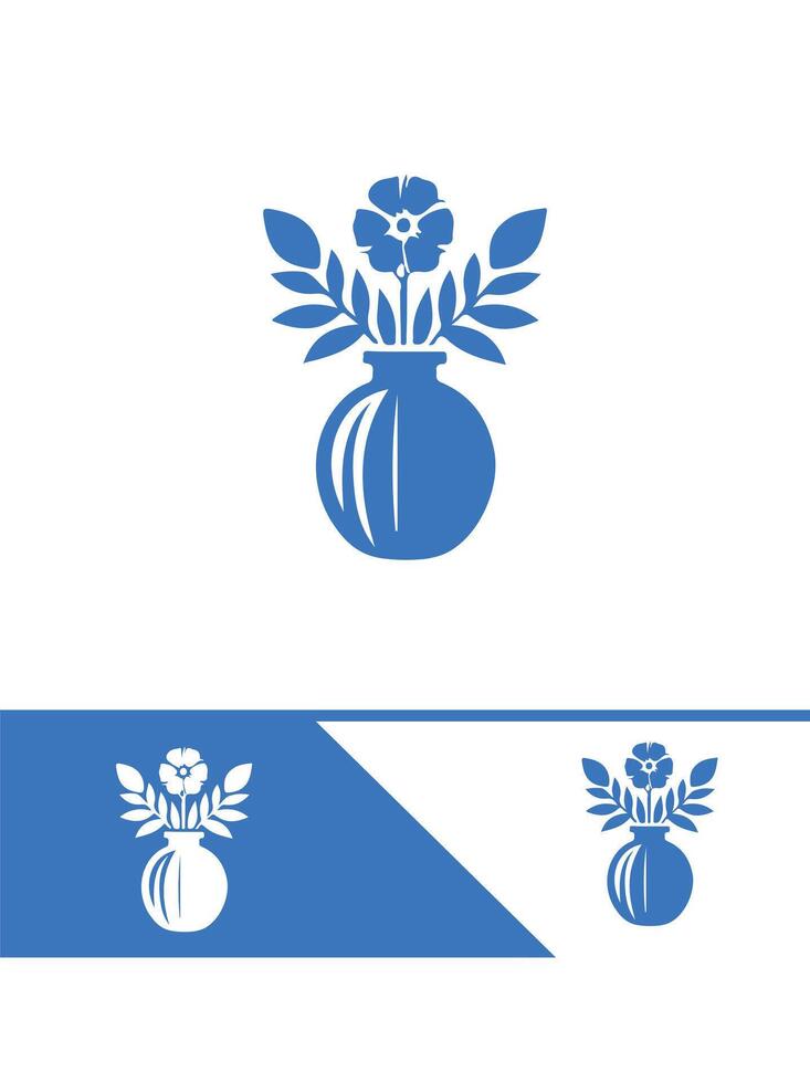 Floral Wishes flower vase logo vector