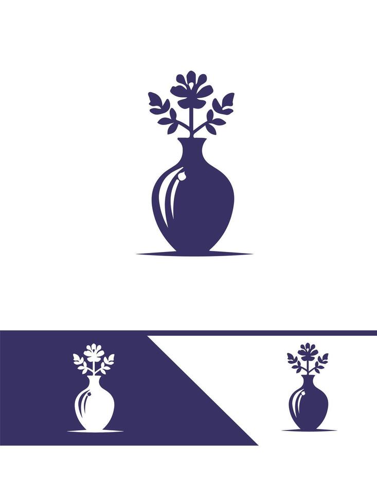 Floral Art Co flower vase logo vector