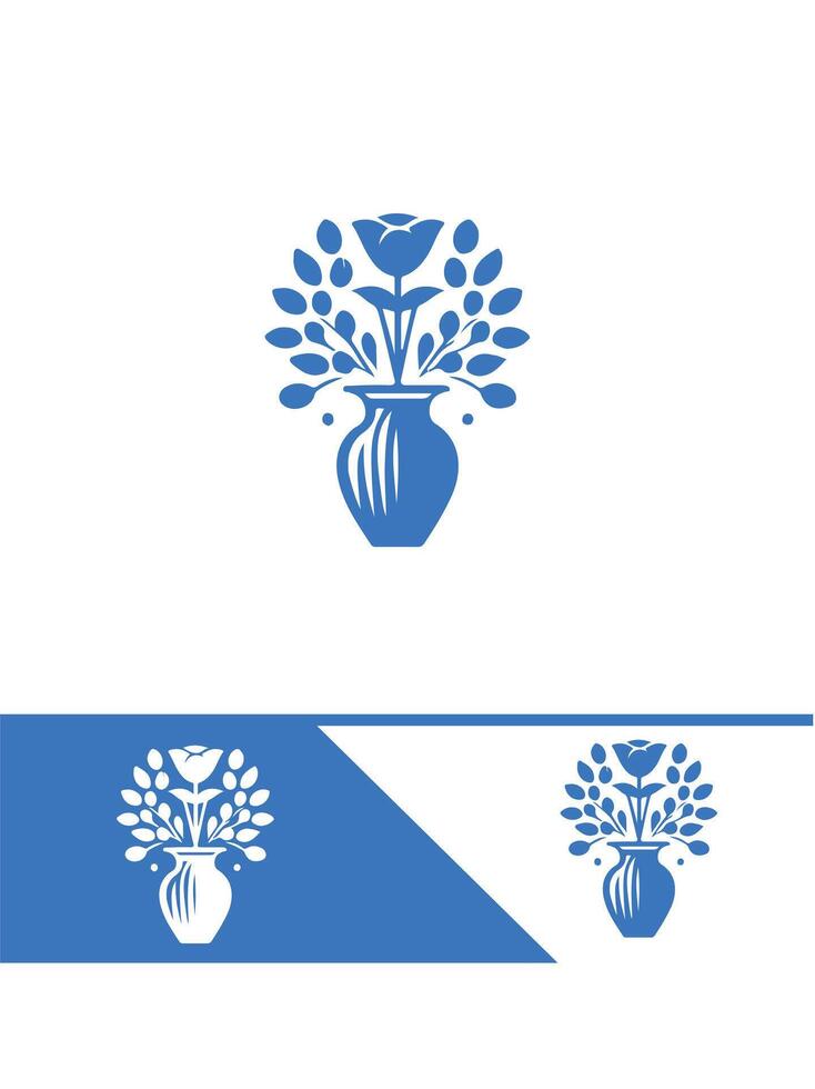 Floral Vibe Vase flower vase logo vector
