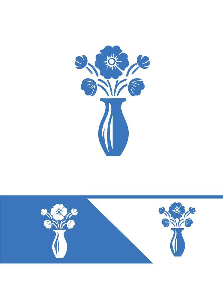 Petal Wonders flower vase logo vector