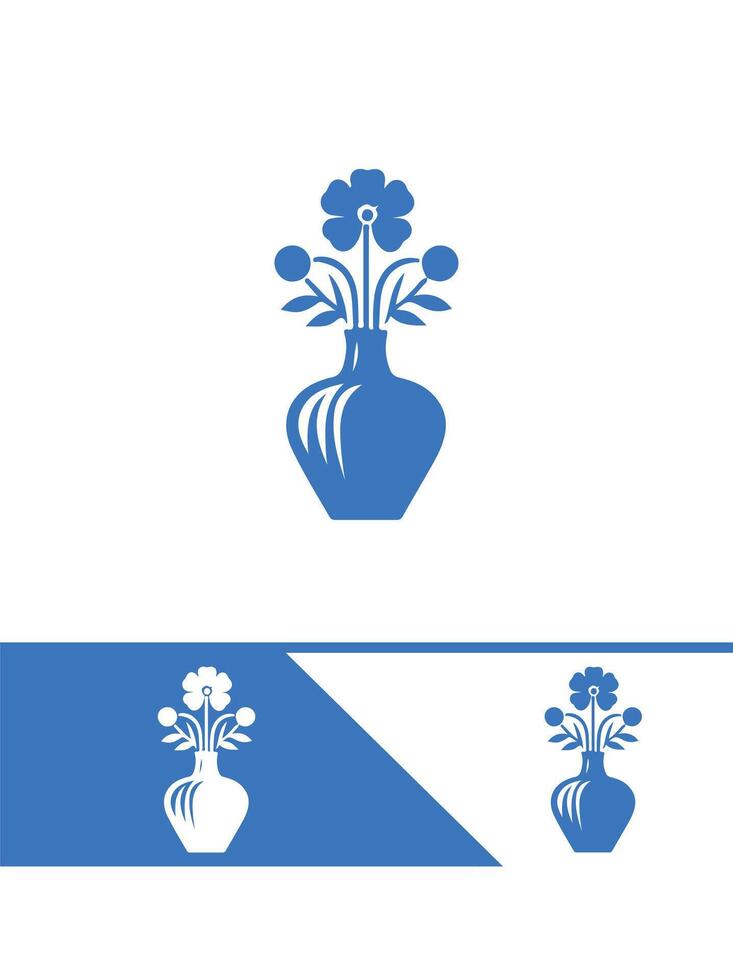 Petal Essence flower vase logo vector