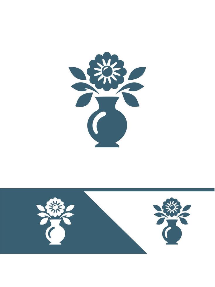Flourish Vessel flower vase logo vector