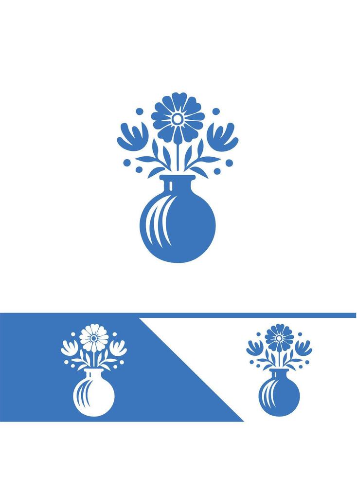 Blissful Vessel flower vase logo vector