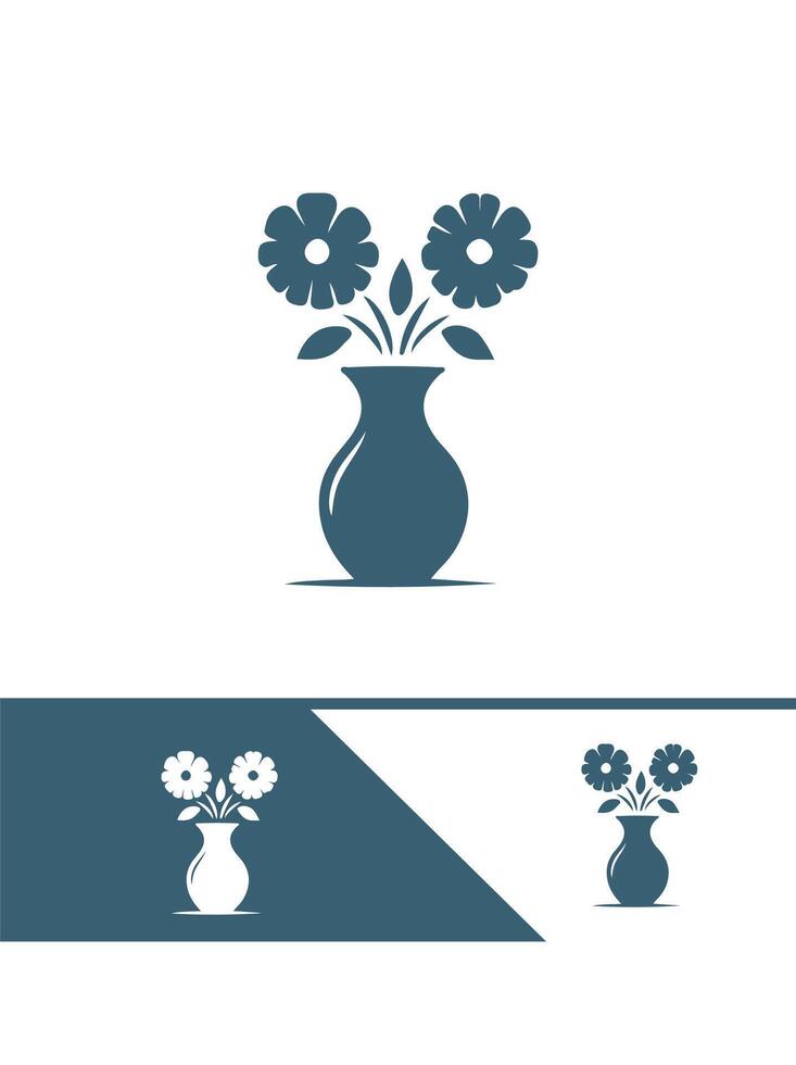 Blooming Vessel flower vase logo vector