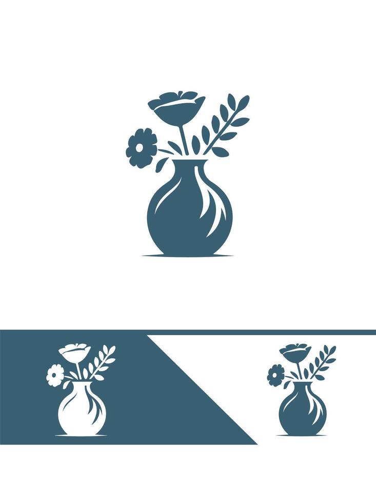 Petal Harmony flower vase logo vector