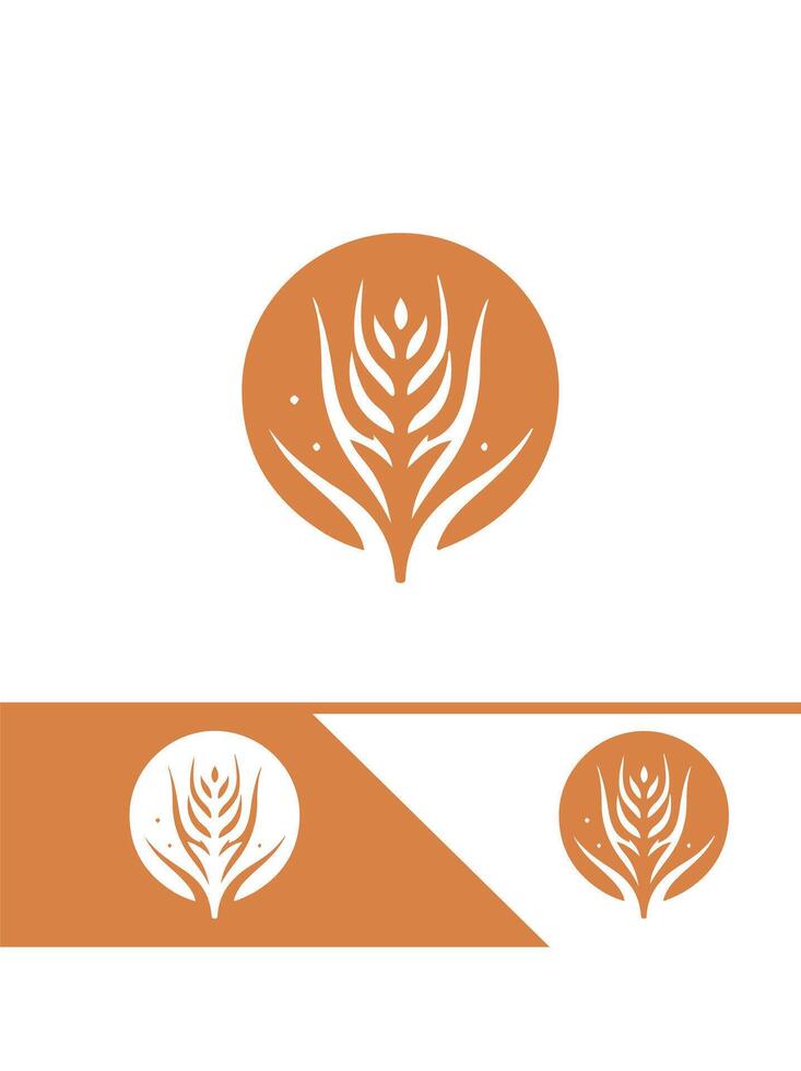 Flour Roots Wheat Logo vector