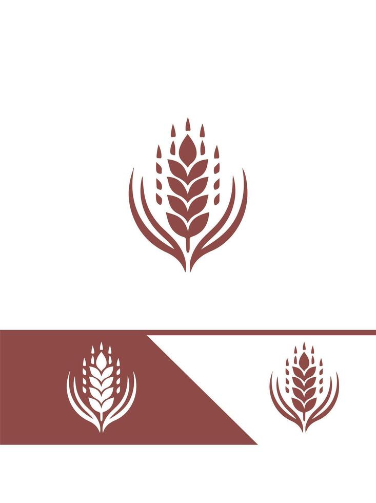 Amber Stalks Wheat Logo Design vector