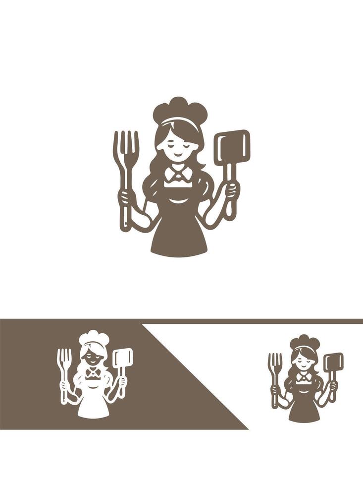 Sprinkle And Spice Bakery Girl Logo vector
