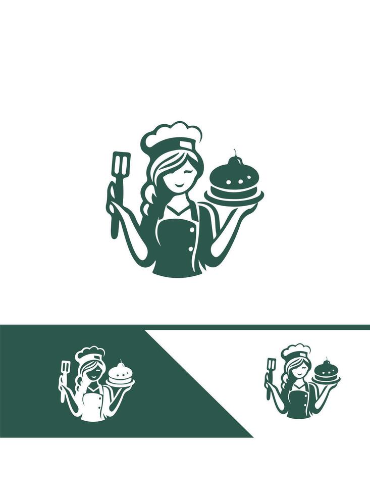 The Cupcake Fairy Bakery Girl Logo Design vector