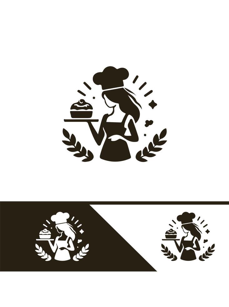 Cupcake Queen Bakery Logo Design vector