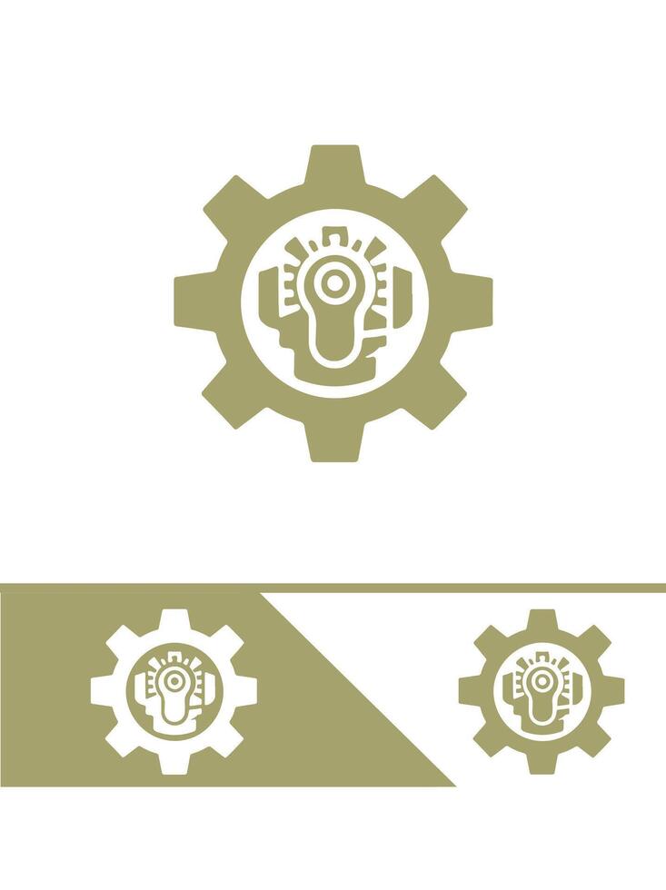 Quantum Gears Robot Logo vector