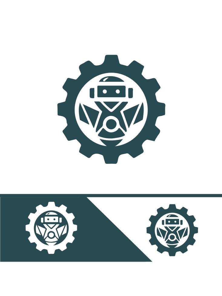 Stealth Gears Robot Logo vector