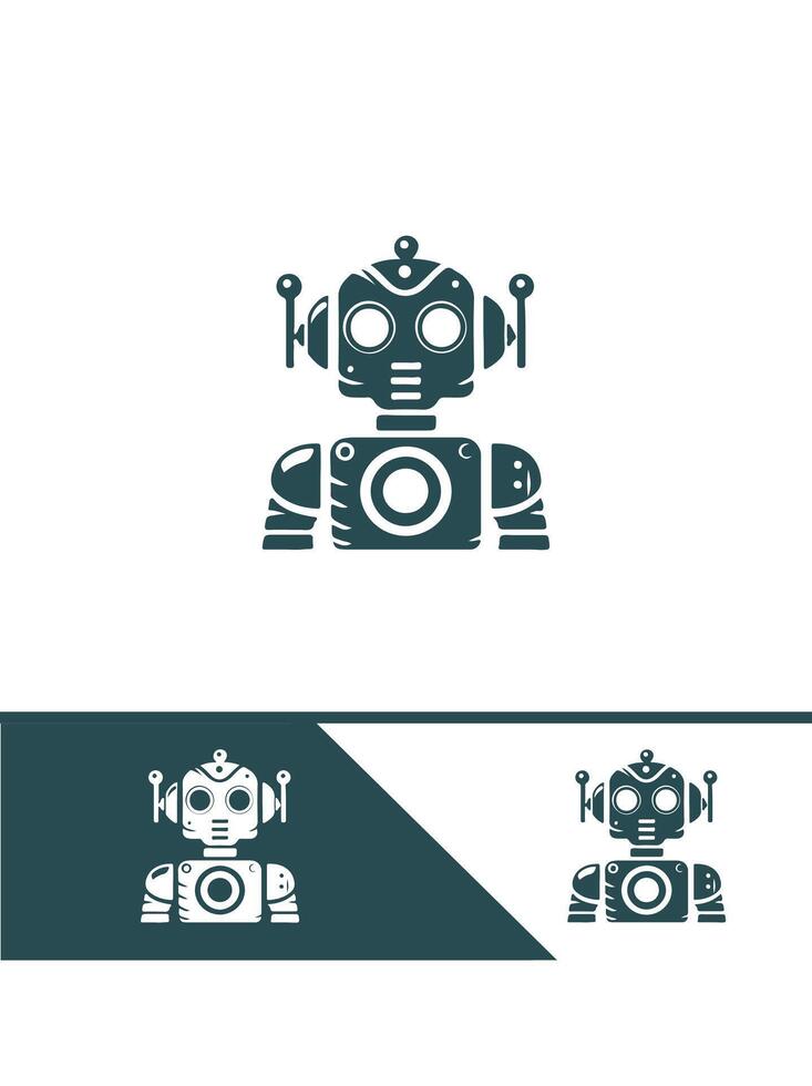 Iron Gears Gear Robot Logo Design vector