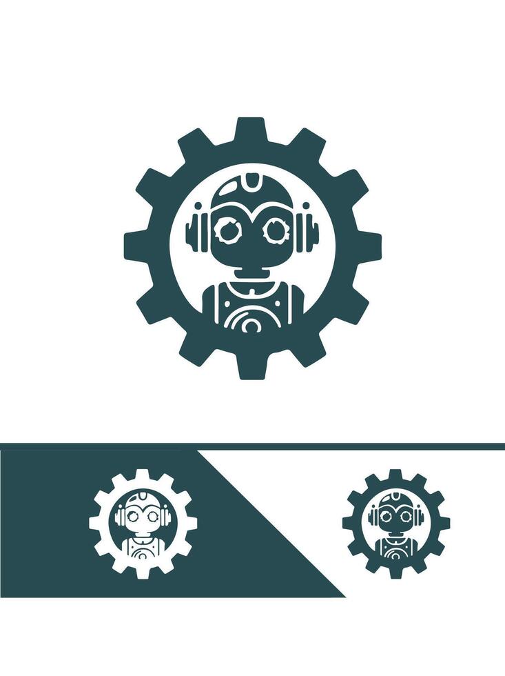 Gear Robotics Logo Design vector