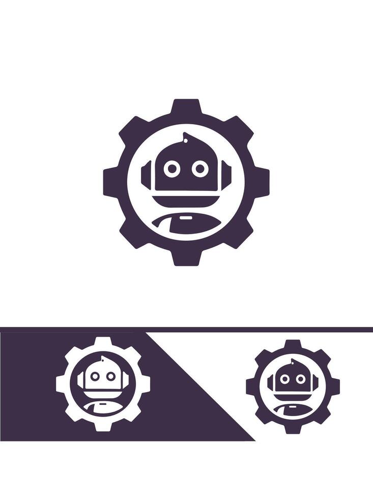 Gear Robot Logo vector