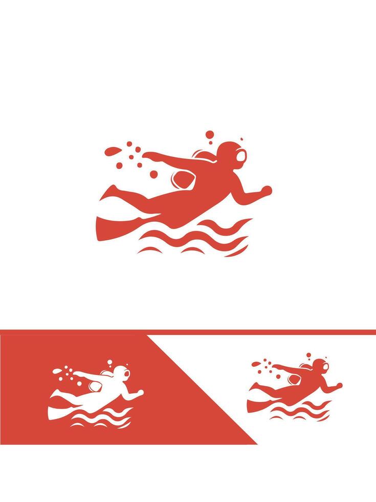 Sea Diver X diver logo vector