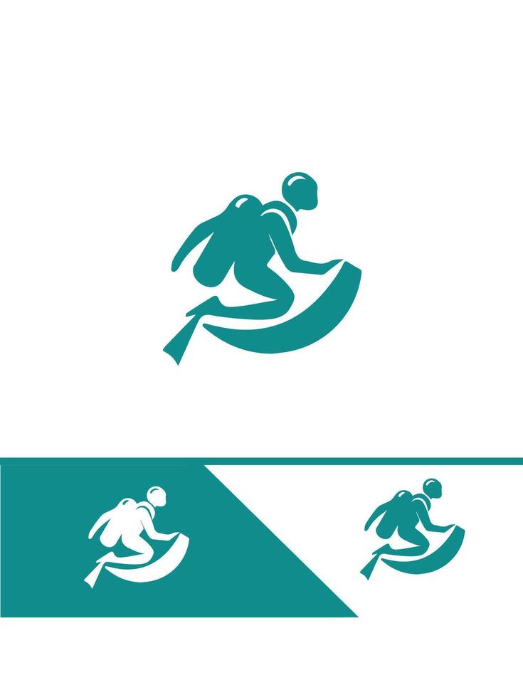 Dive World X diver logo vector