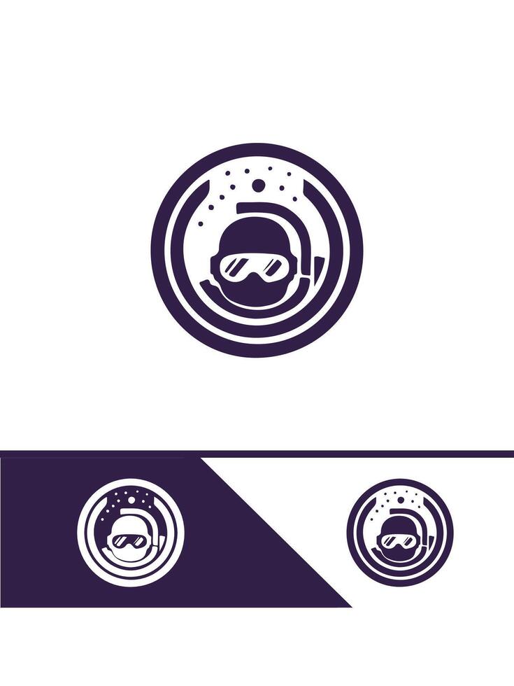 Aqua Pursuit diver logo vector