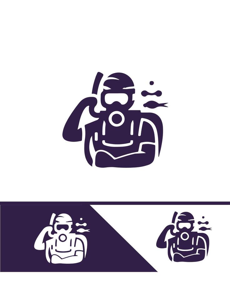 Deep Diver World diver logo vector
