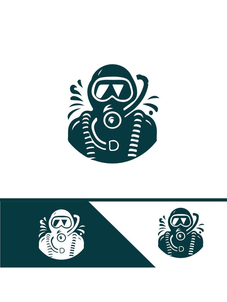 Deep Blue Diver diver logo vector