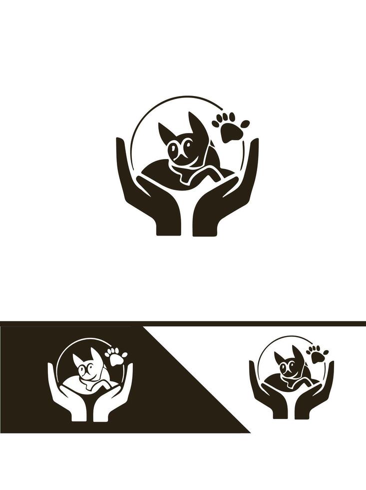 Paws Watch Pets In Safe Hand logo vector