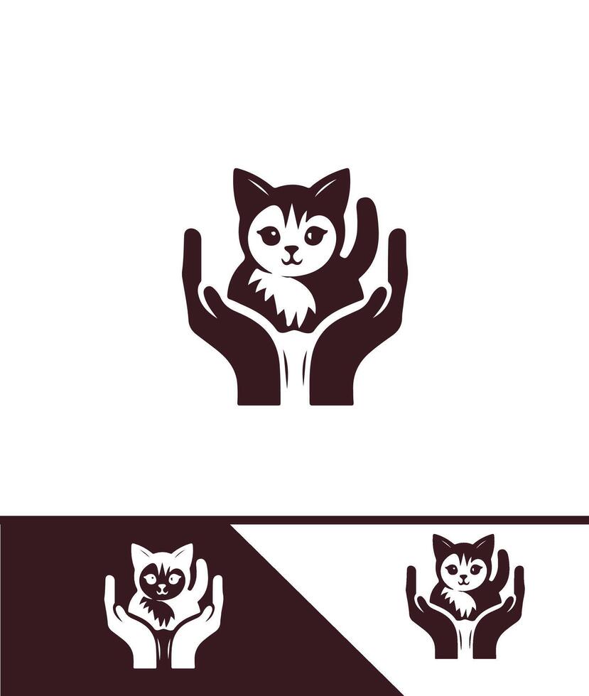 Pet Nest Guardians Pets In Safe Hand logo vector