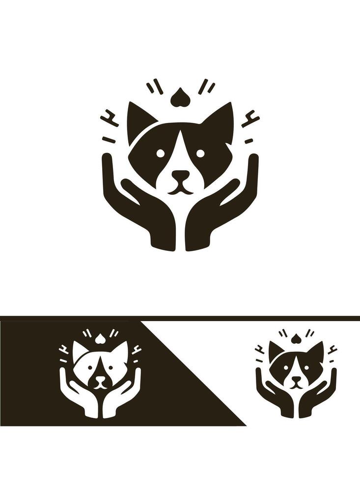 SafeTails Pets In Safe Hand logo vector